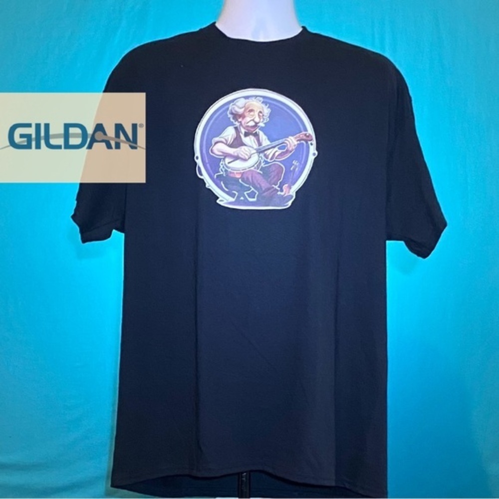 NEW Banjo TSHIRT Einstein Playing Banjo Black